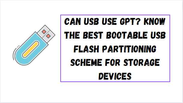 Can USB use GPT? Know The Best Bootable USB Flash Partitioning Scheme For Storage Devices